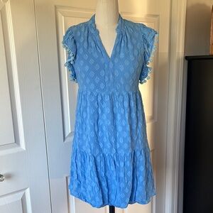 Lilly Pulitzer Sky Blue Tiered V-Neck Mini Dress/Size 00